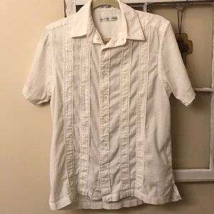 Geoffrey Beene White Short Sleeve Button Up Shirt